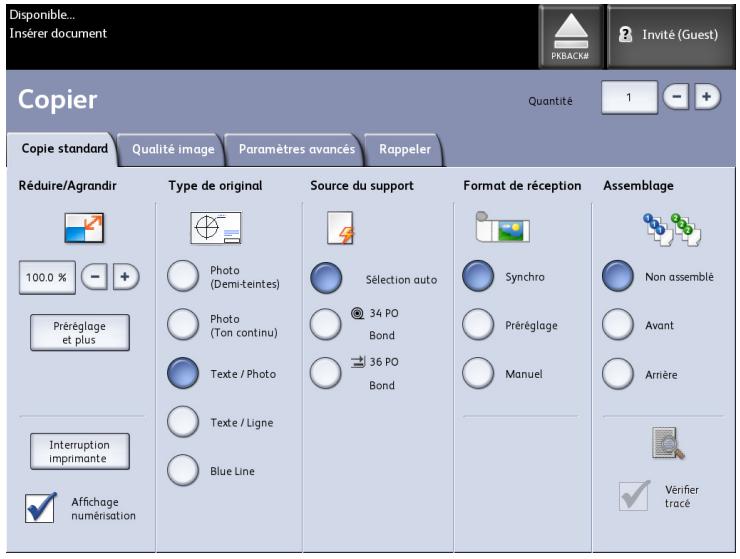 XEROX 6622 - Onglet Copie standard - 1