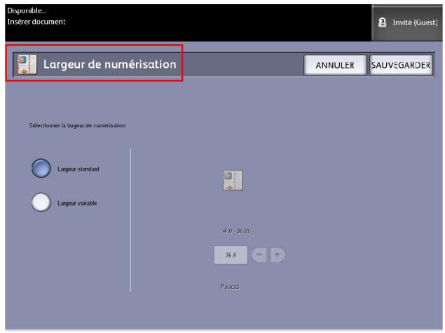 XEROX 6622 - Sélectionner Largeur de numérisation. - 1