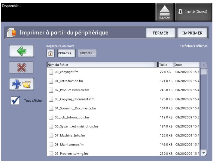 XEROX 6622 - List des documents du périhérique déplacable - 2