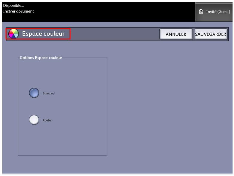 XEROX 6622 - Sélectionner Espace couleur. - 1
