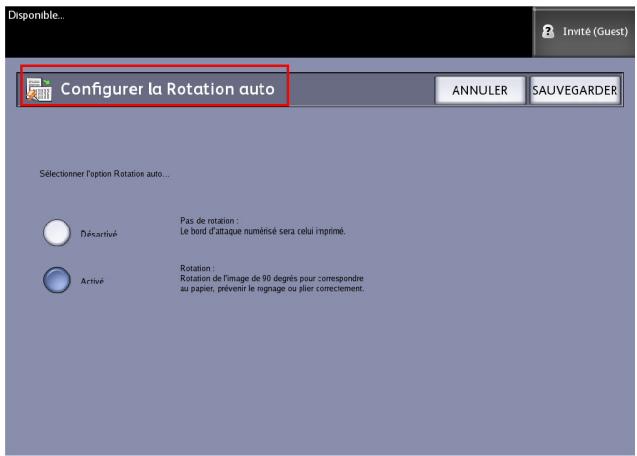 XEROX 6622 - Activer / Désactiver la Rotation auto - 1