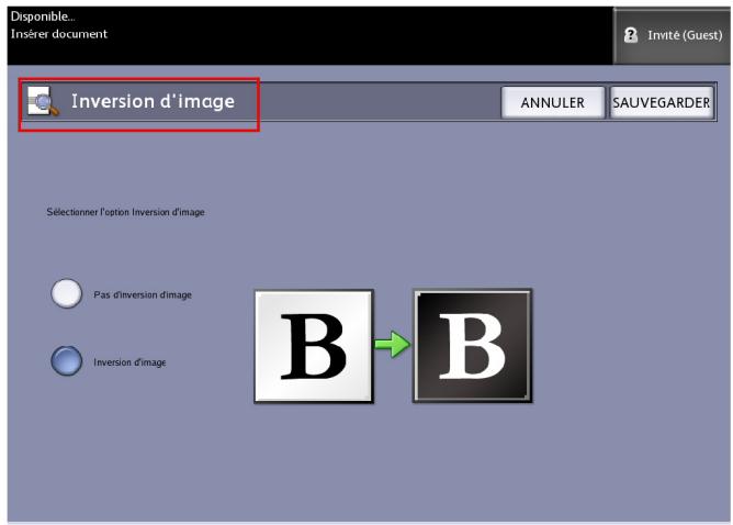 XEROX 6622 - Sélectionner Inversion d'image. - 1