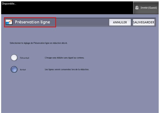 XEROX 6622 - Configurer le mode Préservation de ligne en réduction - 1