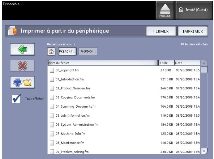 XEROX 6622 - Sélectionner Imprimer à partir du périhérique sur le menu Services. - 2