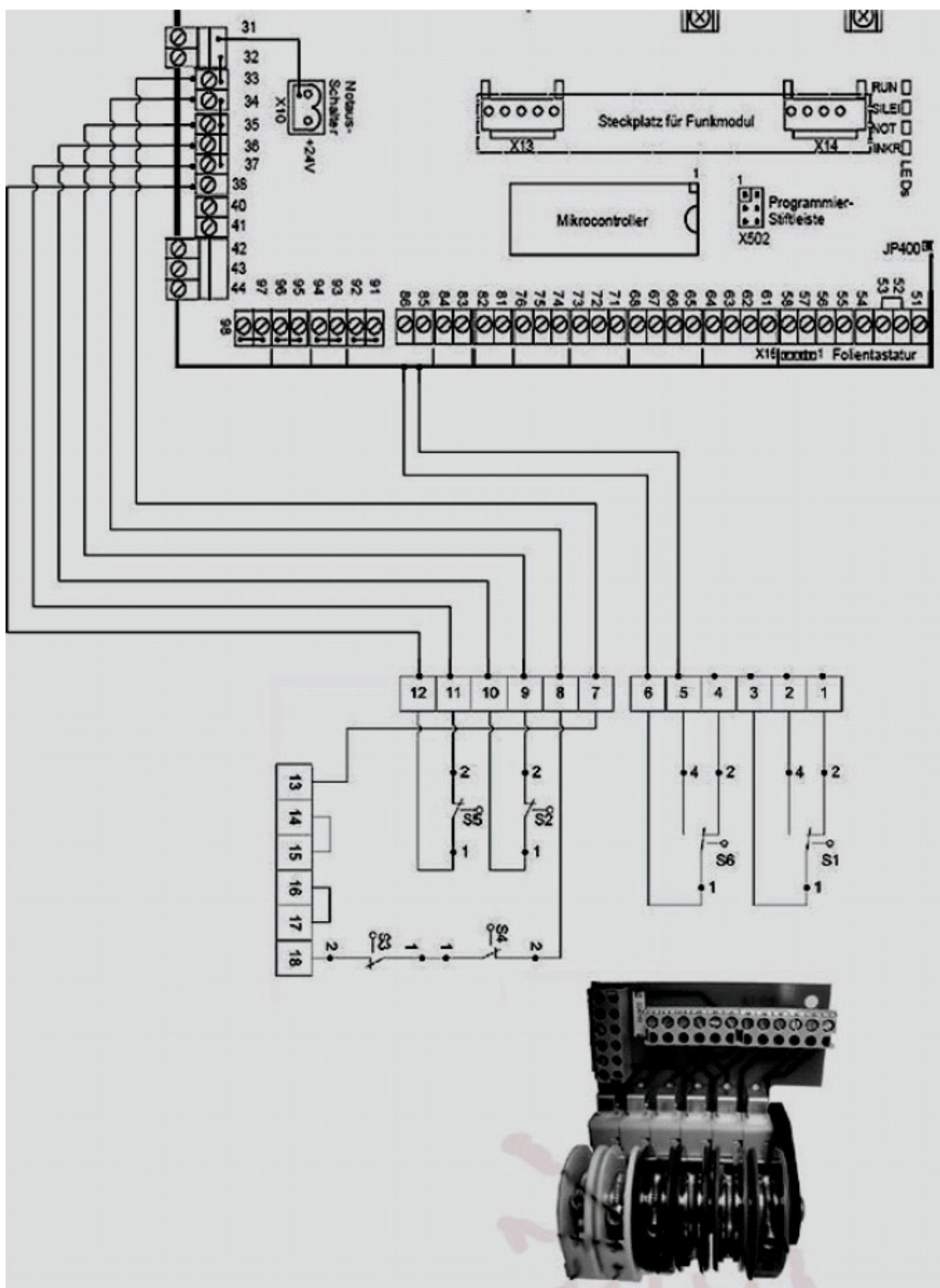 CHAMBERLAIN DK SERIES - Anschlussplan LSS6/LSR6 mit Torsteuerung TST-2 - 1