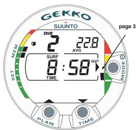 SUUNTO GEKKO - Page I, affichage principal (Fig. 4.6.) - 2