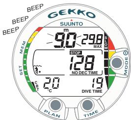 SUUNTO GEKKO - Plongées avec paliers de décompression - 2