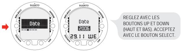 SUUNTO COBRA 3 - Réglage de la date - 1