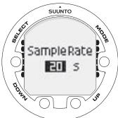 SUUNTO COBRA 3 - Réglage de la fréquence de mémorisation - 2