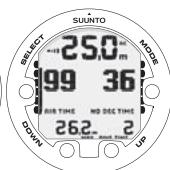 SUUNTO COBRA 3 - Affichage des informations relatives à l'oxygène - 1