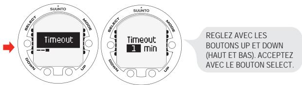 SUUNTO COBRA 3 - Délai d'inactivité - 1