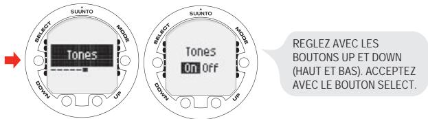 SUUNTO COBRA 3 - Réglage des bips - 1