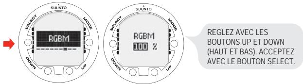 SUUNTO COBRA 3 - Réglage des valeurs du RGBM - 1