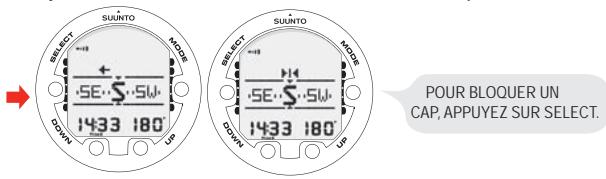 SUUNTO COBRA 3 - Verrouillage d'un cap - 1