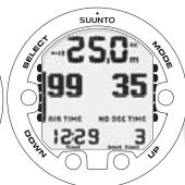 SUUNTO COBRA 3 - Affichage des informations relatives à l'oxygène - 1