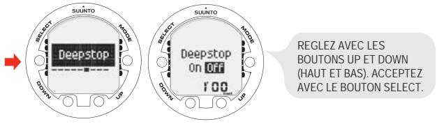 SUUNTO COBRA 3 - Réglage des paliers de sécurité/profond - 1