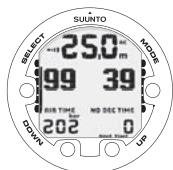 SUUNTO COBRA 3 - Affichage des informations relatives à l'oxygène - 2