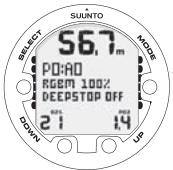 SUUNTO COBRA 3 - Affichage des informations relatives à l'oxygène - 1