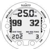 SUUNTO COBRA 3 - Affichage des informations relatives à l'oxygène - 1