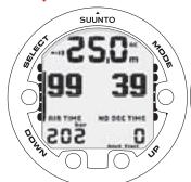 SUUNTO COBRA 3 - Affichage des informations relatives à l'oxygène - 2