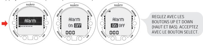 SUUNTO COBRA 3 - Réglage de l'alarme - 1