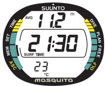 SUUNTO MOSQUITO - Page I, affchage principal (Fig. 5.3) - 3
