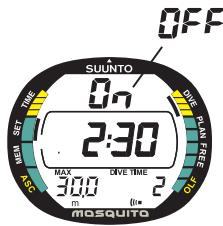 SUUNTO MOSQUITO - RÉGLAGE DES ALARMES DE PLONGÉE [DIVE AL] - 2