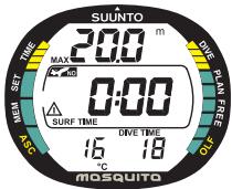 SUUNTO MOSQUITO - INTERVALLE SURFACE APROPRES UNE PLONGEE AIR/NITROX - 1