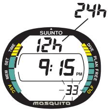 SUUNTO MOSQUITO - RÉGLAGE DE L'HEURE, DE LA DATE ET DU FUSEAU HORAIRE [TIME] - 2