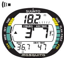 SUUNTO MOSQUITO - PROFONDEUR PLAFOND, ZONE PLAFOND, PLANCHER, ET PLAGE DE DÉCOMPRESSION - 1