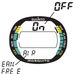 SUUNTO MOSQUITO - RÉGLAGE DU MODE AIR - 2