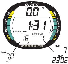 SUUNTO MOSQUITO - INTERVALLE SURFACE EN MODE APNÉE - 1
