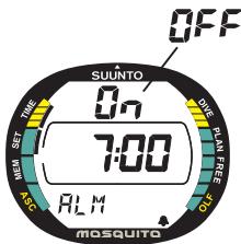 SUUNTO MOSQUITO - RÉGLAGE DE L'ALARME RÉVEIL [ALM] - 2