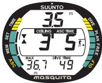 SUUNTO MOSQUITO - AFFICHAGE DANS LA ZONE PLAFOND - 1