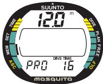 SUUNTO MOSQUITO - Page I, affchage principal (Fig. 5.3) - 4