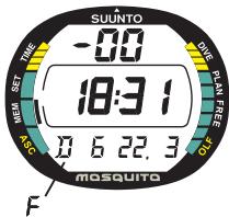 SUUNTO MOSQUITO - Page I, affchage principal (Fig. 5.3) - 1
