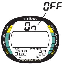 SUUNTO MOSQUITO - RÉGLAGE DES ALARMES DE PLONGÉE [DIVE AL] - 3