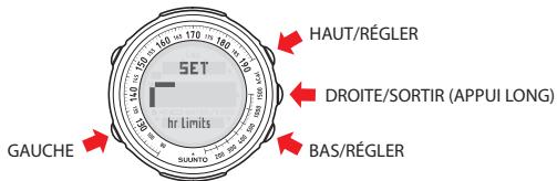 SUUNTO T1 - Menu de réglage - 1