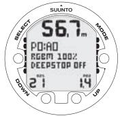 SUUNTO VYPER AIR - Affichage des informations relatives à l'oxygène - 1
