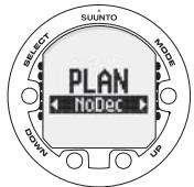SUUNTO VYPER AIR - Mode PLAN - 1
