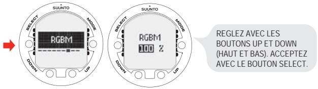 SUUNTO VYPER AIR - Réglage des valeurs du RGBM - 1