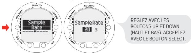 SUUNTO VYPER AIR - Réglage de la fréquence de mémorisation - 1