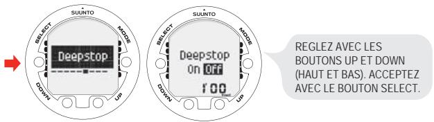 SUUNTO VYPER AIR - Réglage des paliers de sécurité/profond - 1