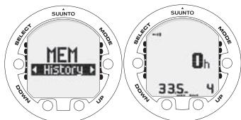 SUUNTO VYPER AIR - Historique de plongée (MEMHistory) - 1