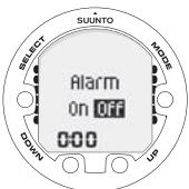 SUUNTO VYPER AIR - Réglage de l'alarme - 2
