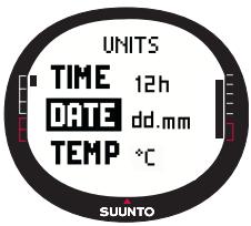 SUUNTO X9 - Choix du format de la date - 1