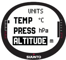 SUUNTO X9 - Choix de l'unité de distance - 1