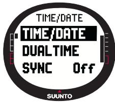 SUUNTO X9 - Réglage de l'heure et de l'heure du deuxième fuseau hora - 1