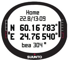SUUNTO X9 - Affichage des données Find Home - 1