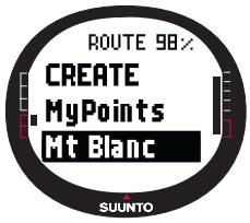 SUUNTO X9 - Activation d'un itinéraire - 2